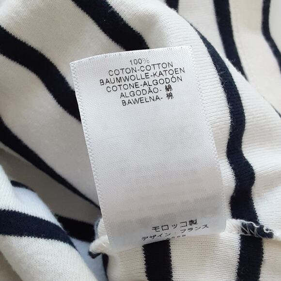 Petit Bateau Girls 5 Short Sleeve Shirt Dress Nautical Stripe Navy Blue Summer - Picture 9 of 11